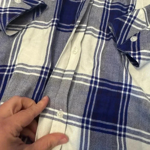 Like New Sawyer button shirtdress from Rails, Size Medium, Cobalt White Plaid - Picture 4 of 10